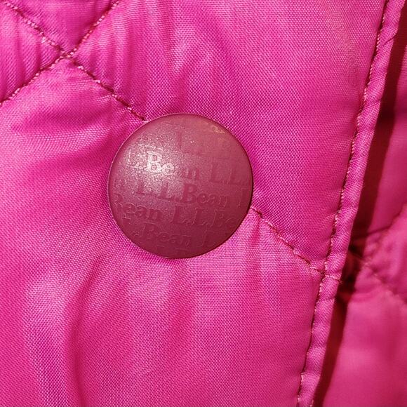 L.L.Bean Hot Pink Magenta Quilted Barn Jacket Cottagecore Prep L - Picture 5 of 8